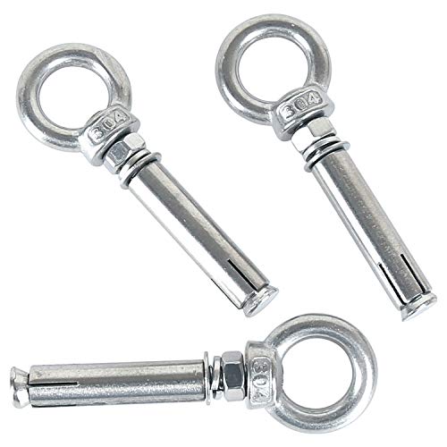 Pernos de Expansión M8x80mm 304 Acero Inoxidable Tornillos de Cáncamo de Expansión Resistente Espirros Anclaje para Tacos Hormigon Pared 5-pack