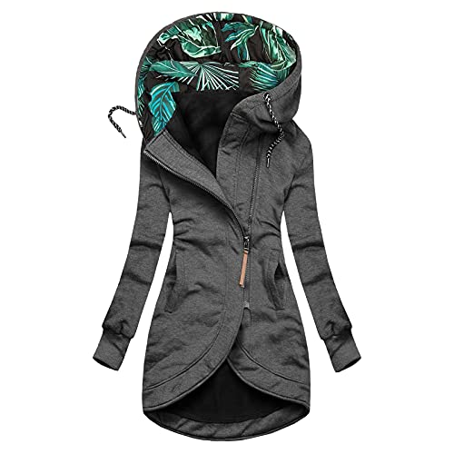 Pianshanzi Chubasquero para mujer, impermeable, transpirable, para exteriores, con capucha, cortavientos, parka para exteriores, impermeable, chubasquero, B Dark Grey, XL