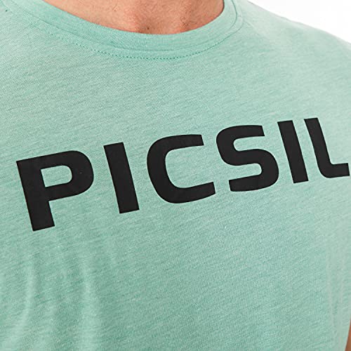 PICSIL Camiseta Core de Manga Corta para Fitness, Bodybuilding, Halterofilia, Yoga, Transpirable y Suave, Verde, M