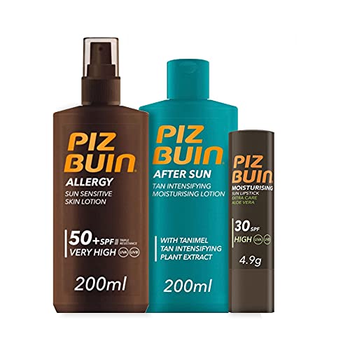 Piz Buin, Protector Solar Allergy Spray SPF 50 + Stick Labial SFP 30 + After Sun Loción Hidratante