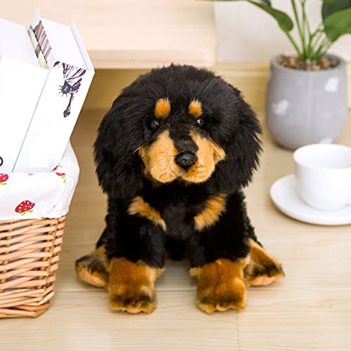 PJKOPK Animal de Peluche, Juguete de Peluche Realista, Perro mastín Tibetano, Juguetes para Cachorros, Bonitos Regalos para niños, Adultos, cumpleaños, Navidad, 15 Pulgadas