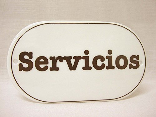 Placa Cartel Letrero Ovalada Puerta Pared BAÑO WC Aseo Servicio Porcelana Letrero Servicios