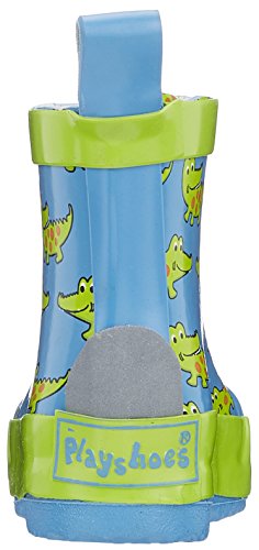 Playshoes Bota de Agua Cocodrilo, Botas de Goma de Caucho Natural Unisex niños, Azul (Blau 7), 20 EU