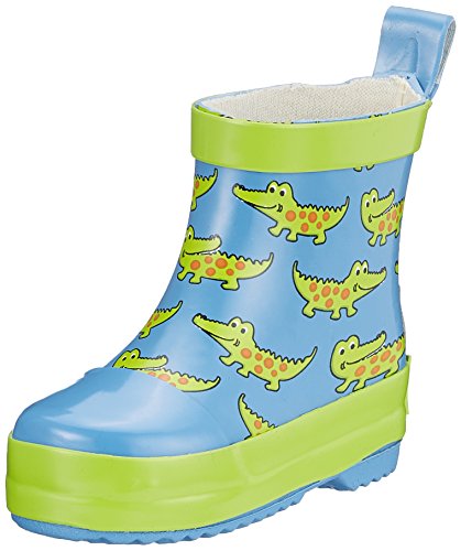 Playshoes Bota de Agua Cocodrilo, Botas de Goma de Caucho Natural Unisex niños, Azul (Blau 7), 20 EU