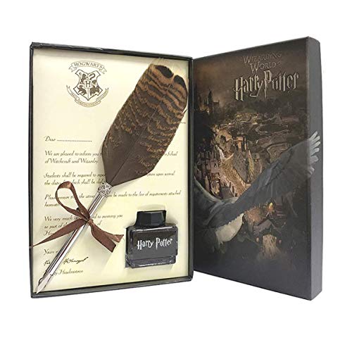 Pluma de búho con juego de tinta para los fans de Harry Potter, regalo, pluma de caligrafía de tinta para caligrafía para niños, amigos, Navidad, cumpleaños, set de regalo,