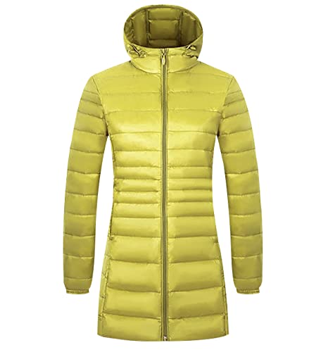 Plumifero Ultraligero Mujer Largo Chaqueta Plumas Capucha Ligeros Mujer Plumífero Ligero Plumon Plumiferos Abrigo Cazadoras Chaquetas Plumas Mujer Pluma Down Puffer Jacket Mujer Talla Grande Verde 6XL