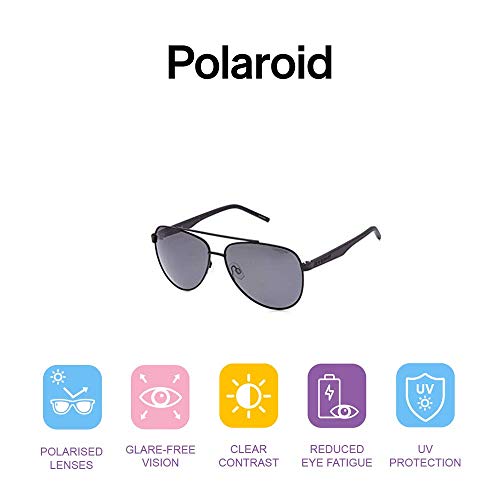 Polaroid PLD 2043/S M9 807 61 Gafas de Sol, Negro (Black/Grey Pz), Hombre