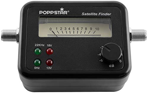 Poppstar - Satfinder para una calibración exacta de satélites y Antenas, MAX. 100mA, Incluye Cable de conexión de 19,5 cm