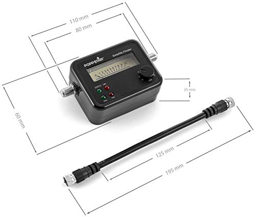 Poppstar - Satfinder para una calibración exacta de satélites y Antenas, MAX. 100mA, Incluye Cable de conexión de 19,5 cm