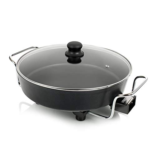 Princess 162367 Multi Wonder Chef Pro, Cazuela multiusos eléctrica versátil, 35 cm de diámetro, 7 cm de profundidad, termostato regulable, 1800 W, Negro