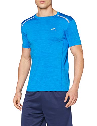 Pro Touch Aino T-Shirt Camiseta para Hombre, Melange/Azul Royal, M