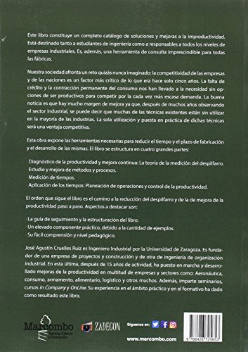 Productividad industrial. Métodos de trabajo, tiempos y su aplicación a la planificación y a la mejora continua