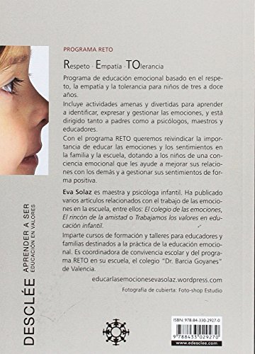 Programa RETO. Respeto, Empatía y Tolerancia. Actividades de Educación Emocional para niños de 3 a 12 años.: 0 (Aprender a ser)