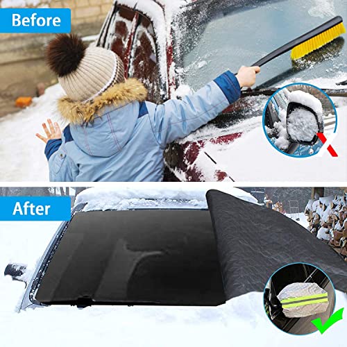 Protector para Parabrisas Compatible con Ford Everest Tourneo Mustang, Protector de Parabrisas con Magnético Protector Parabrisas con Dos Orejas Antirrobo, Protege de Hielo Nieve Lluvia