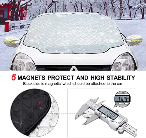 Protector para Parabrisas Compatible con Ford Everest Tourneo Mustang, Protector de Parabrisas con Magnético Protector Parabrisas con Dos Orejas Antirrobo, Protege de Hielo Nieve Lluvia