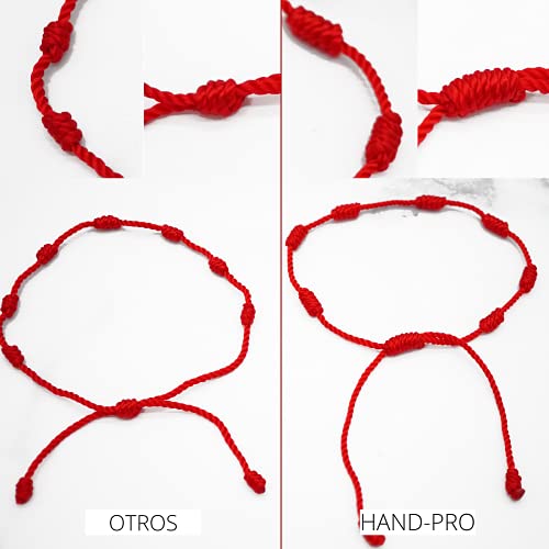 Pulsera roja 7 nudos mal de ojo Pulsera de la suerte pulsera Pulsera Nudos roja