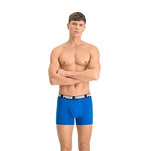 Puma Basic - Boxer para hombre, color Azul / Azul marino, talla Medium, paquete de 2