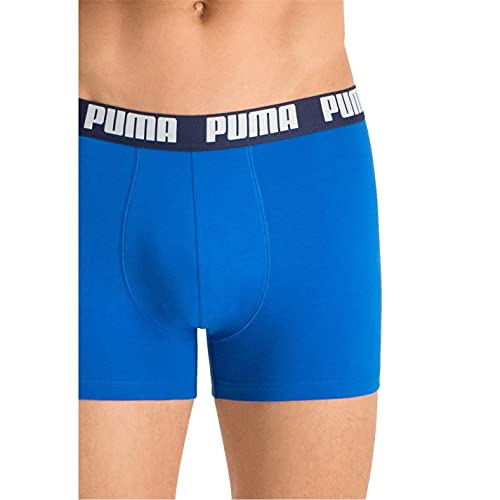 Puma Basic - Boxer para hombre, color Azul / Azul marino, talla Medium, paquete de 2