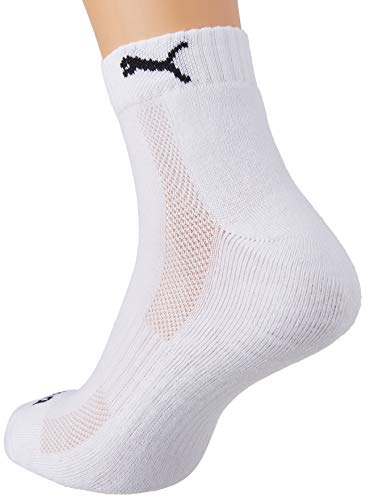 PUMA Cushioned Quarter Socks (3 Pack) Calcetines, White, 39/42 Unisex Adulto