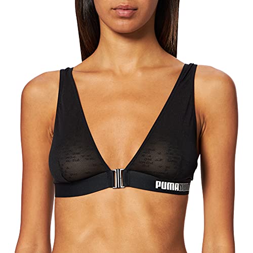 PUMA Mesh Triangle Bralette Sujetador, Negro, M para Mujer