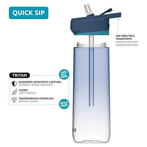 Quokka Quick SIP - Bondi 830 ML | Botella de Agua Deportiva Reutilizable de Tritan sin BPA - Fácil Apertura con Boca de Silicona Anti-Goteo