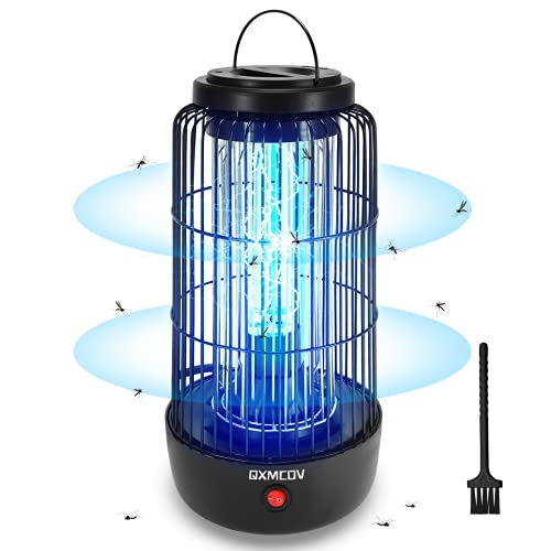 Qxmcov Lámpara Antimosquitos Electrico, 40m² 11W UV Lámpara Anti Mosquitos Interior con Caja de Recogida y Cepillo Limpio para Mata Mosquitos, Insectos, Polillas, Moscas, Efecto