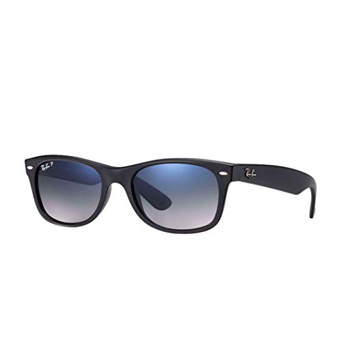 Ray-Ban New Wayfarer 2132 622 55 Gafa De Sol, Color Negro Mate Con Cristales Verdes G-15