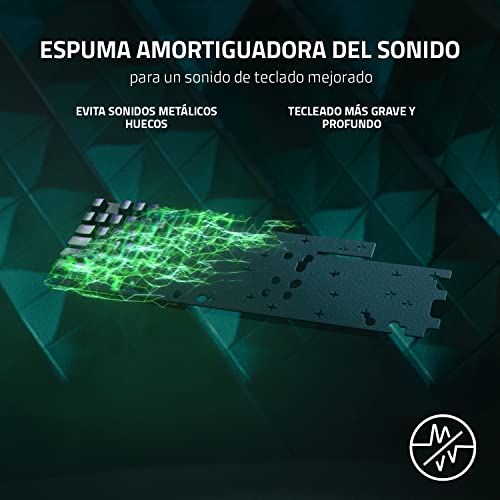 Razer Huntsman V2 (Purple Switch) - Teclado óptico para juegos prácticamente sin latencia (reposa-palmas, mandos, 4 teclas multimedia, tapas de teclas Doubleshot PBT) Teclado Español - Negro