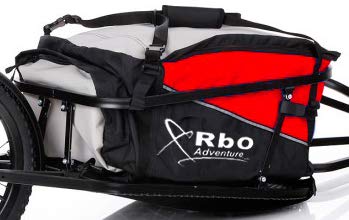 RBO Remolque de Bicicleta para Carga, Adventure, Desmontable y Plegable, Bolsa Impermeable. (Red)