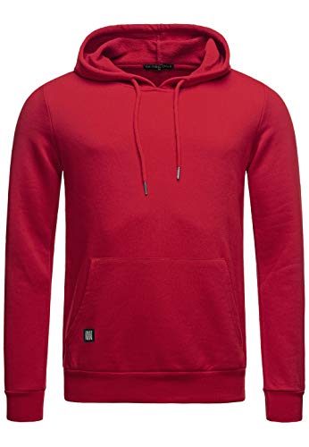 Red Bridge Sudadera Unicolor con Capucha de algodón para Hombre Rojo Oscuro