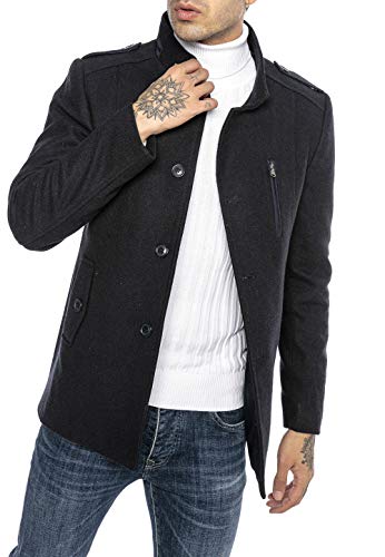 Redbridge Chaqueta de Invierno para Hombre Abrigo elegante Casual Chic Azul L