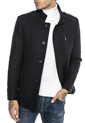 Redbridge Chaqueta de Invierno para Hombre Abrigo elegante Casual Chic Azul L