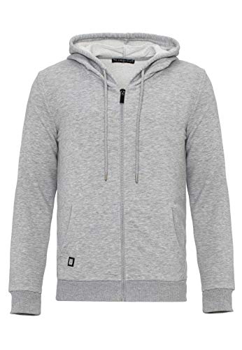 Redbridge Sudadera Deportiva Unicolor para Hombre Suéter con Capucha y Cremallera Premium Basic Gris M