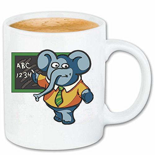 Reifen-Markt Taza párrafo café Elefante como Maestros EN LA Escuela Tronco Animal Elefante Africano Elefante ASIÁTICO Benjamin cerámica Altura 9.5 cm de diámetro de 8 cm de Wei