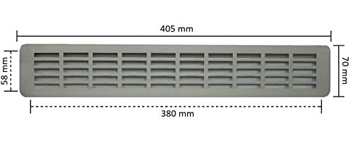 Rejilla de Ventilación de Aluminio Anodizado para Encimera de Cocina, Parrilla de Ventilación de Aluminio con Plinto