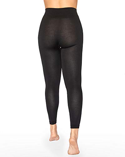 Relaxsan Zero 3200 (Negro, XL) Pantalón Térmico Mujer Malla Térmica Ropa Interior en Lana Merino y Fibra Dryarn