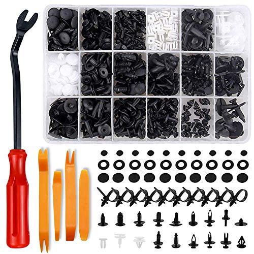 Remaches Plastico, Bst4u 446PCS Universal Auto Clips De Nylon Negro Remaches De PláStico Sujetador De Clips De La CarroceríA Del AutomóVil Surtido Con Herramientas De ExtraccióN De Sujetadores