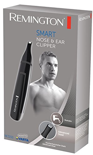 Remington Recortador Facial Smart - Cortapelos Nariz y Orejas, Cejas y Vello Facial, Recortador con Cuchillas de Acero Avanzado, Lavable, Negro - NE3150