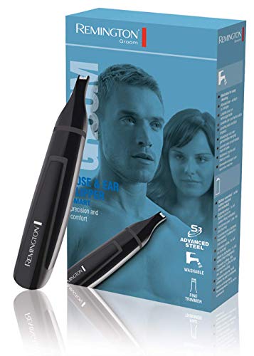 Remington Recortador Facial Smart - Cortapelos Nariz y Orejas, Cejas y Vello Facial, Recortador con Cuchillas de Acero Avanzado, Lavable, Negro - NE3150