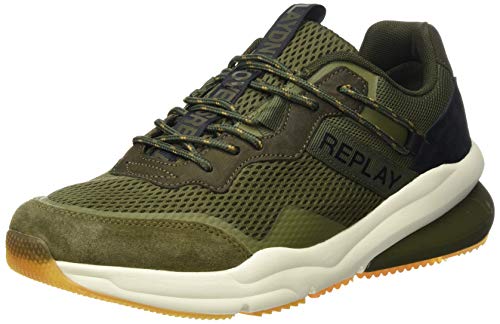 REPLAY Boston-Blinman, Zapatillas Hombre, Verde (Mil Grn 39), 44 EU