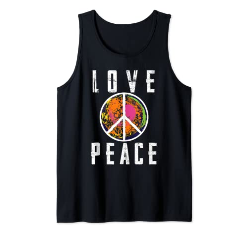 Retro Flower Power 60s 70s - Amor paz libertad 2 Camiseta sin Mangas