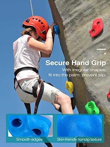 Rhino Valley Presas de Escalada para Niños, 25 PZS Asideros de Bricolaje con Tornillos Capacidad Carga 80 kg Roca Piedra Juego de Torre Montaje en Pared Litera Gimnasio, Multicolor