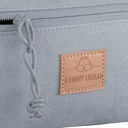 Riñonera Hombre y Mujer Gris - JOHNNY URBAN Toni Ropa Mujer Bandoleras Hombre - Bolso de Tela para Festivales, Deportes y Viaje - Bolsa de Cintura Algodón Hipster - Repelente al Agua