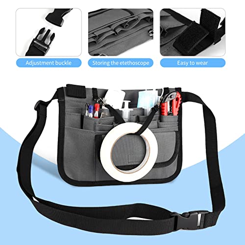 Riñonera para enfermera, Healifty Medical Belt Enfermera Cinturón de enfermería Organizador Riñonera Bolsa Accesorios para enfermeras Cinturón de utilidad Bolsa de herramientas para enfermeras - Gris