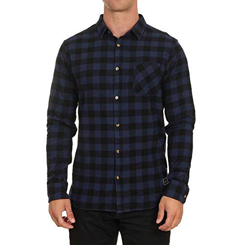 RIP CURL Check IT LS Shirt Camisas Hommes Azul/Negro - XXL - Camisas Manga Larga