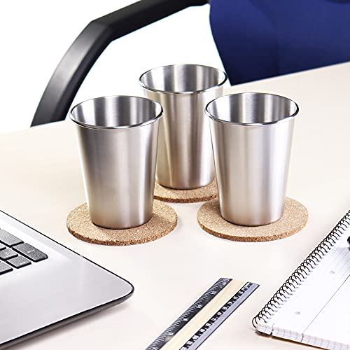 Robin Goods® 6X Vasos de Acero Inoxidable - Vasos de Acero Inoxidable Vasos de Camping 250 ml - Vasos de Viaje irrompibles y sin BPA (6 Piezas - Color Plata)