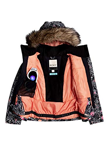 Roxy Jet Ski - Chaqueta Para Nieve Para Niñas 8-16 Chaqueta Para Nieve, Niñas, true black outlines, 16/XXL