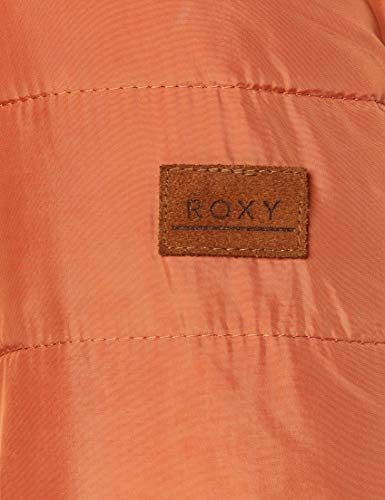 Roxy Rock Peak Fur-Chaqueta con Capucha Y Acolchado Resistente Al Agua para Mujer, Auburn, S