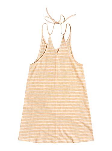 Roxy Vestido con Tirantes para Niña Informal, Apricot Ice Kuta Stripes, 14/XL para Niñas