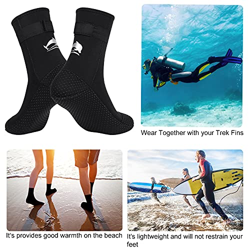 Rtdep Calcetines Neopreno Hombre Mujer, Escarpines Neopreno Térmicos, Calcetines de Neopreno de 3 mm, Antideslizantes Escarpines Buceo,Calcetines Natacion para Snorkel y Deportes acuáticos(S)